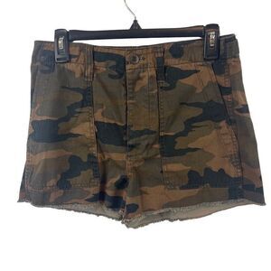 Madewell Button Fly Brown Tan Olive Green Black Camo Size 26 Shorts Spring 2020‎